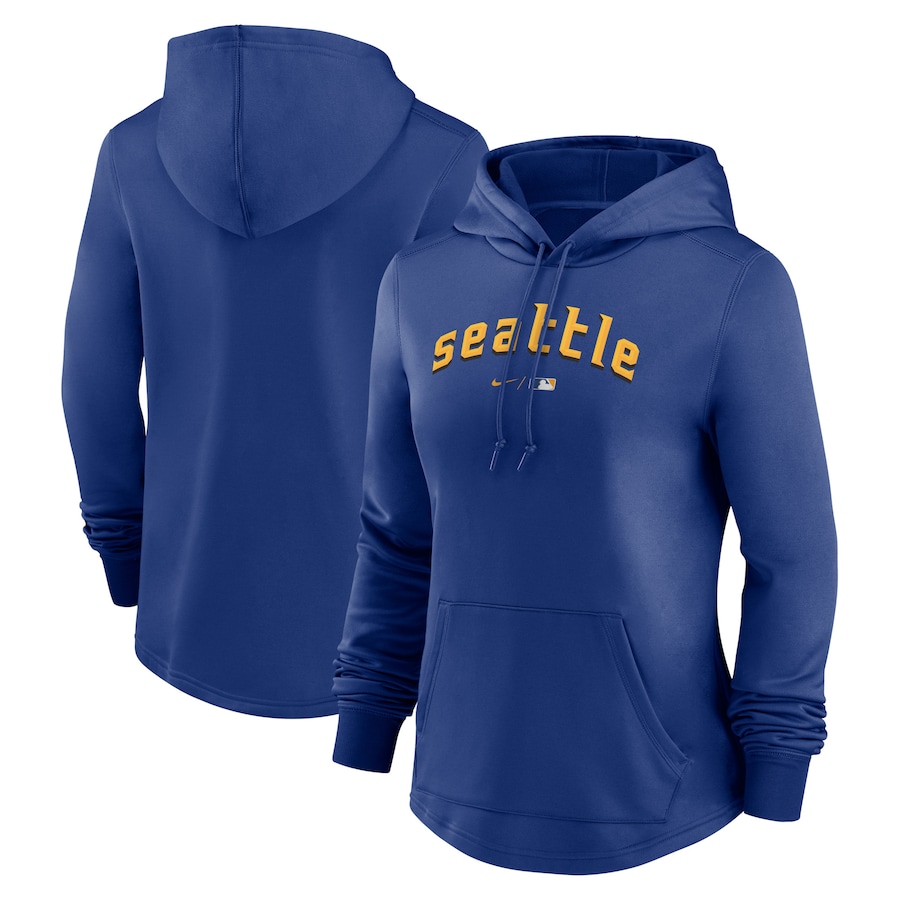  Seattle Mariners Nike Women's 2023 City Connect Pregame Performance Pullover Hoodie - Royal