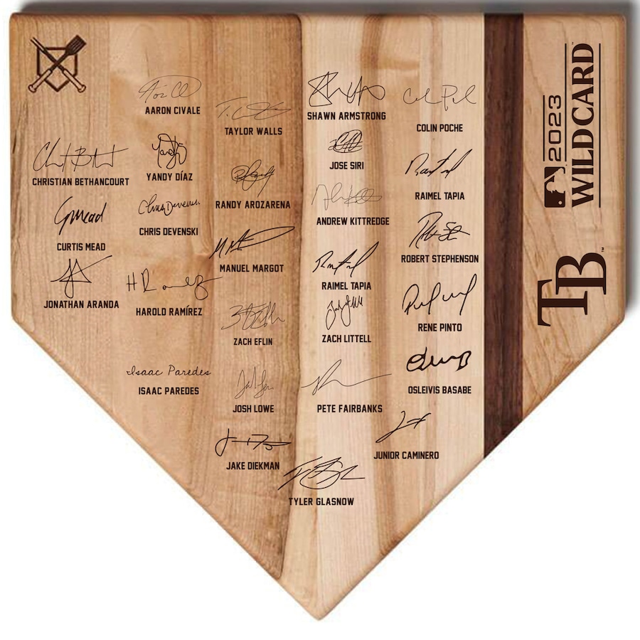 Tampa Bay Rays 12'' x 12'' 2023 Playoff Signature Cutting Board