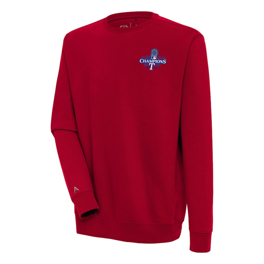 Texas Rangers Antigua 2023 World Series Champions Victory Pullover Sweatshirt – Red