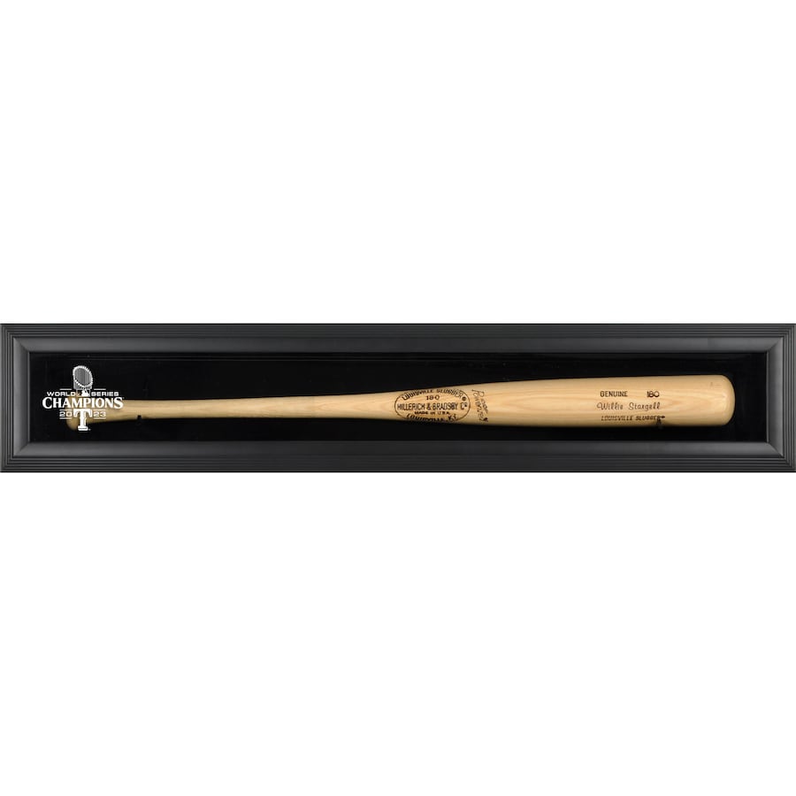 Texas Rangers Fanatics Authentic 2023 World Series Champions Black Framed Logo Bat Display Case