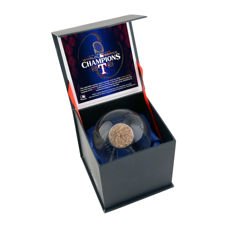 Texas Rangers Fanatics Authentic 2023 World Series Champions Crystal Baseball with Game-Used Dirt