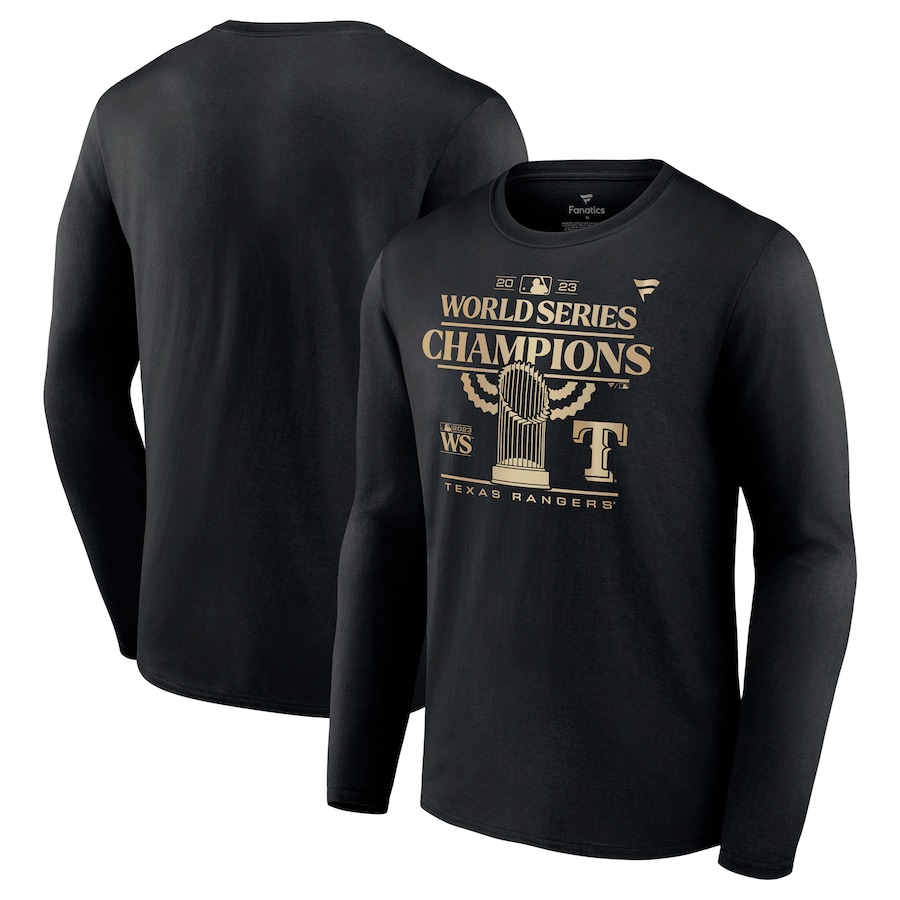 Texas Rangers Fanatics Branded 2023 World Series Champions Parade Long Sleeve T-Shirt - Black