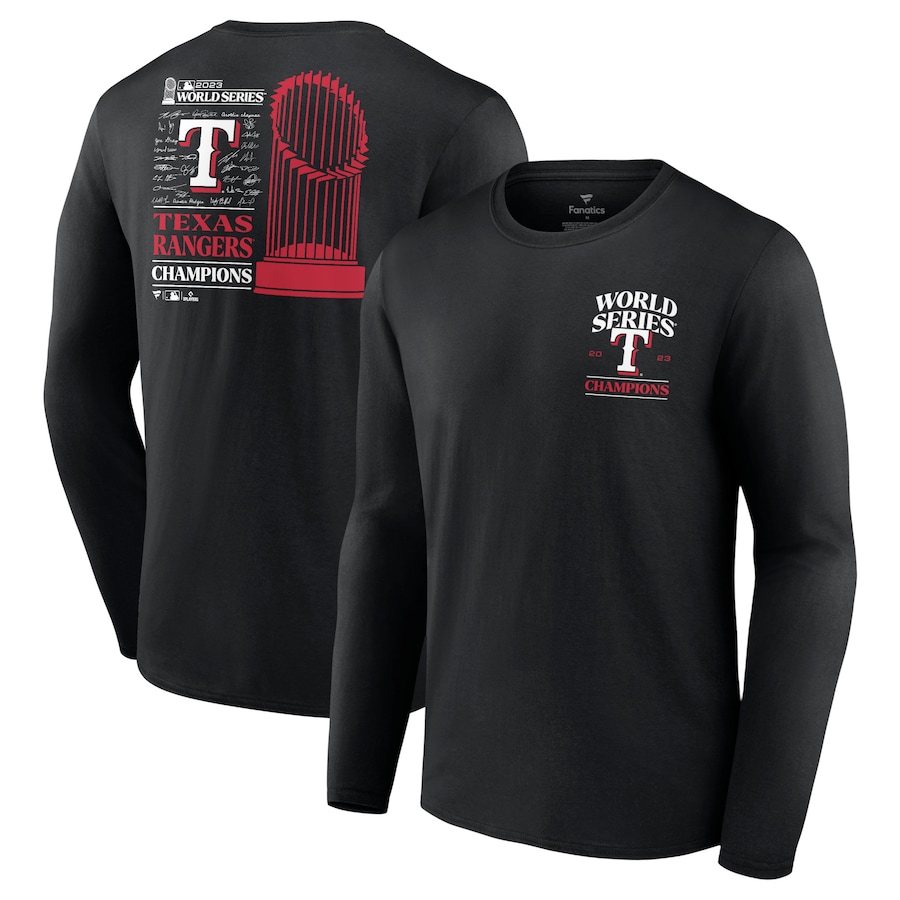 Texas Rangers Fanatics Branded 2023 World Series Champions Signature Roster Long-Sleeve T-Shirt - Black