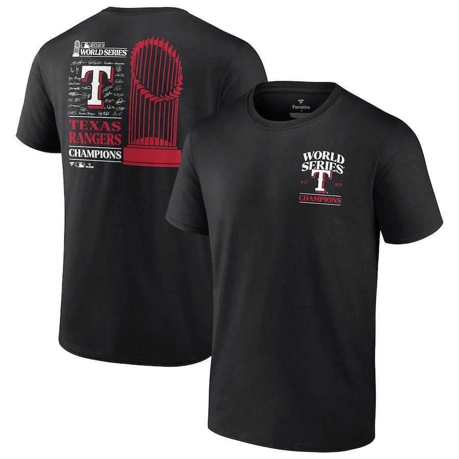 Texas Rangers Fanatics Branded 2023 World Series Champions Signature Roster T-Shirt - Black