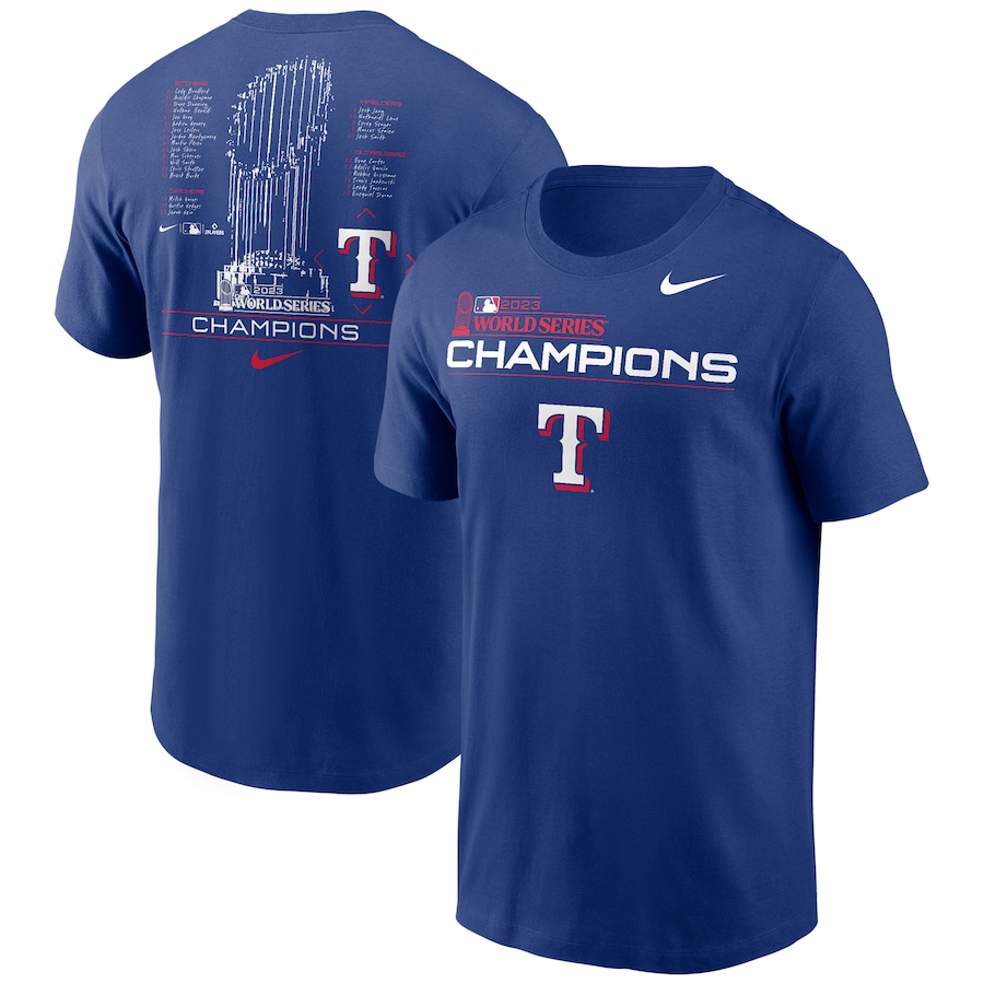 Texas Rangers Nike 2023 World Series Champions Roster T-Shirt - Royal