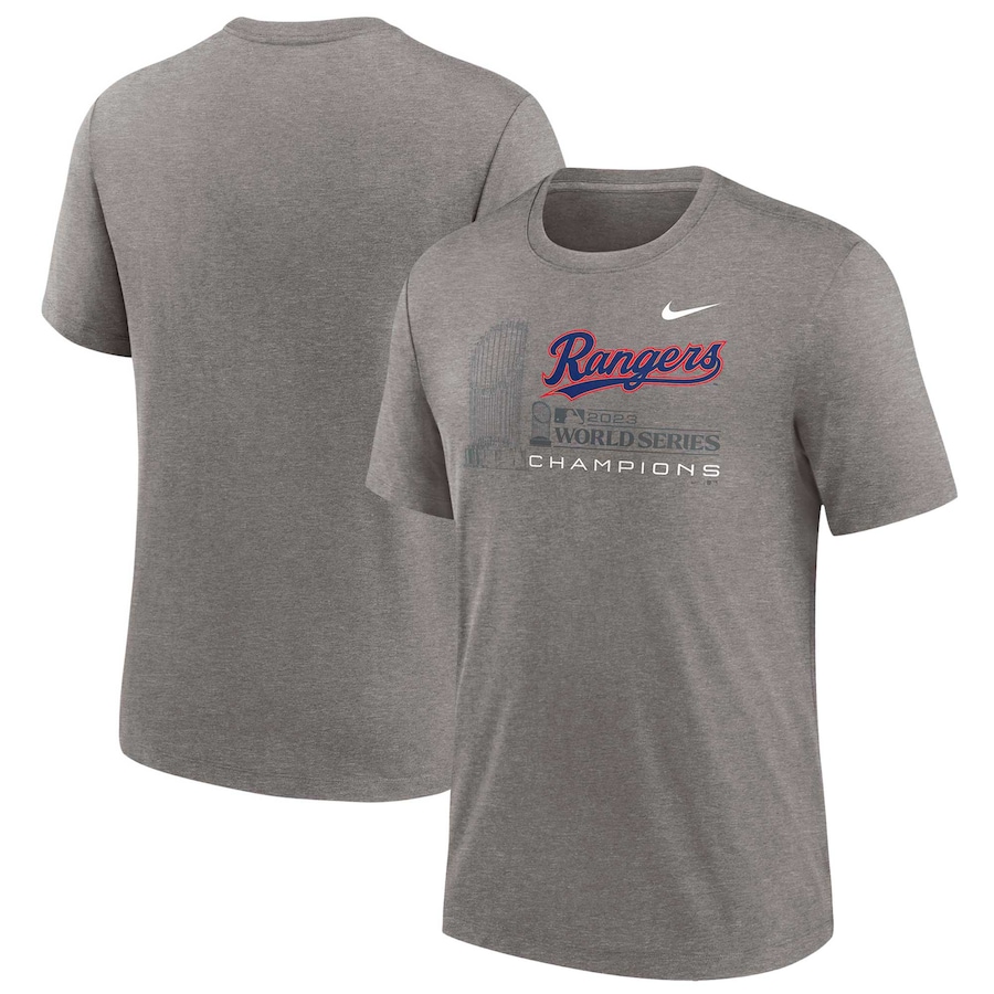 Texas Rangers Nike 2023 World Series Champions Tri-Blend T-Shirt - Heather Gray
