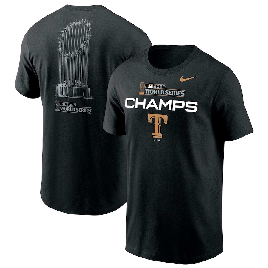 Texas Rangers Nike 2023 World Series Champions Trophy T-Shirt - Black