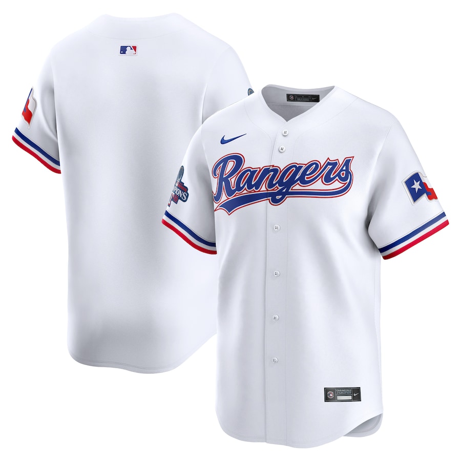  Texas Rangers Nike Home 2023 World Series Champions Limited Jersey - White