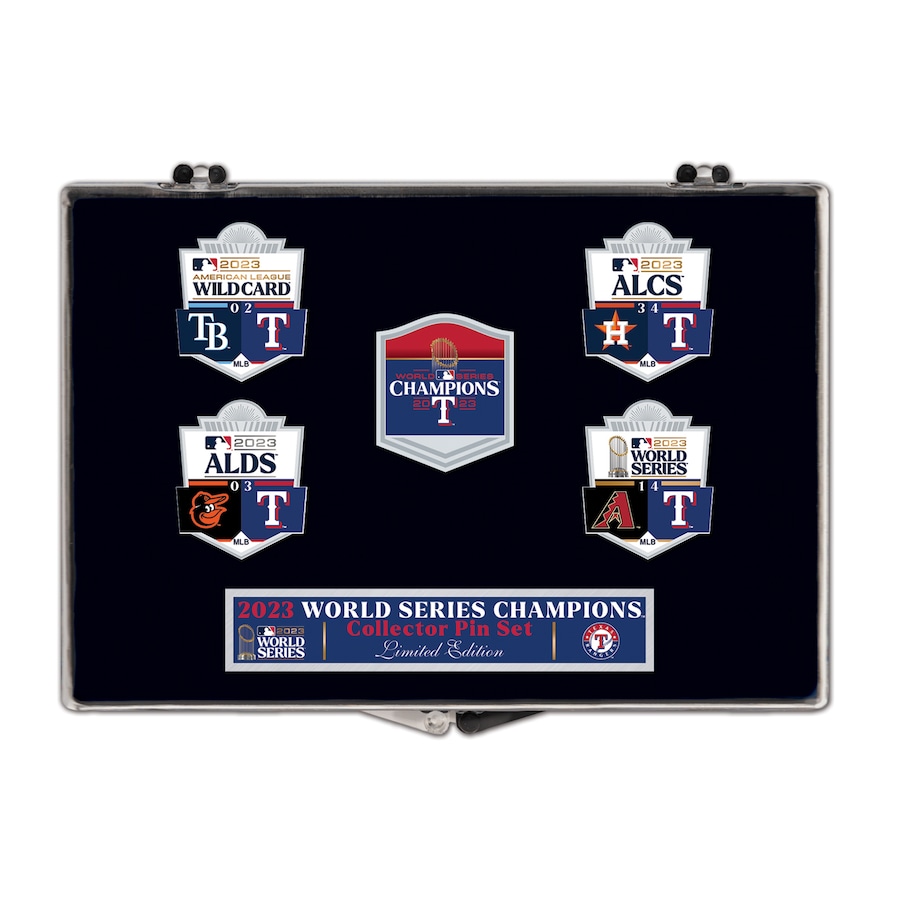  Texas Rangers WinCraft 2023 World Series Champions Five-Piece Collector Pin Set