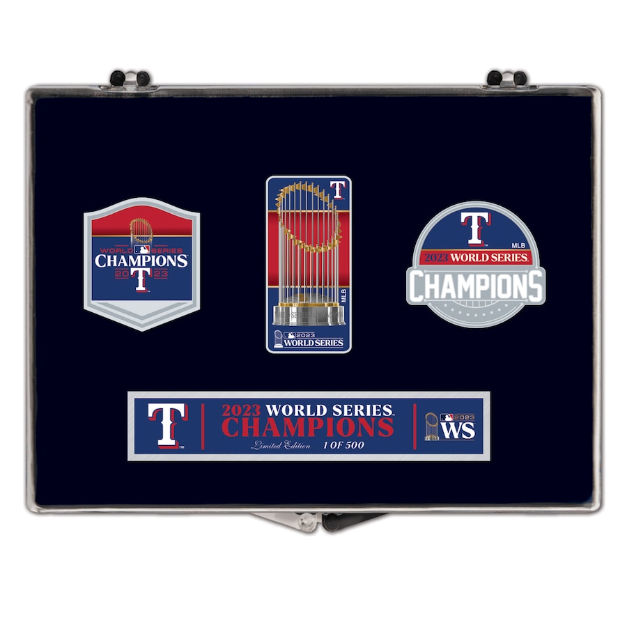  Texas Rangers WinCraft 2023 World Series Champions Three-Piece Collector Pin Set