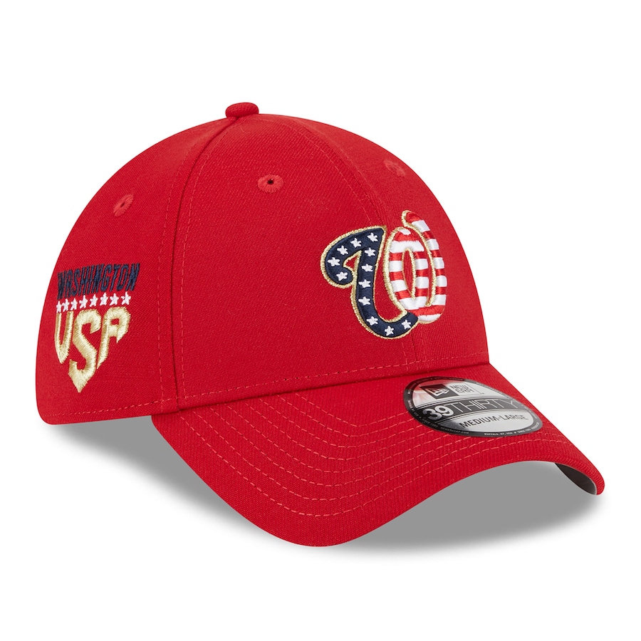  Washington Nationals New Era 2023 Fourth of July 39THIRTY Flex Fit Hat - Red