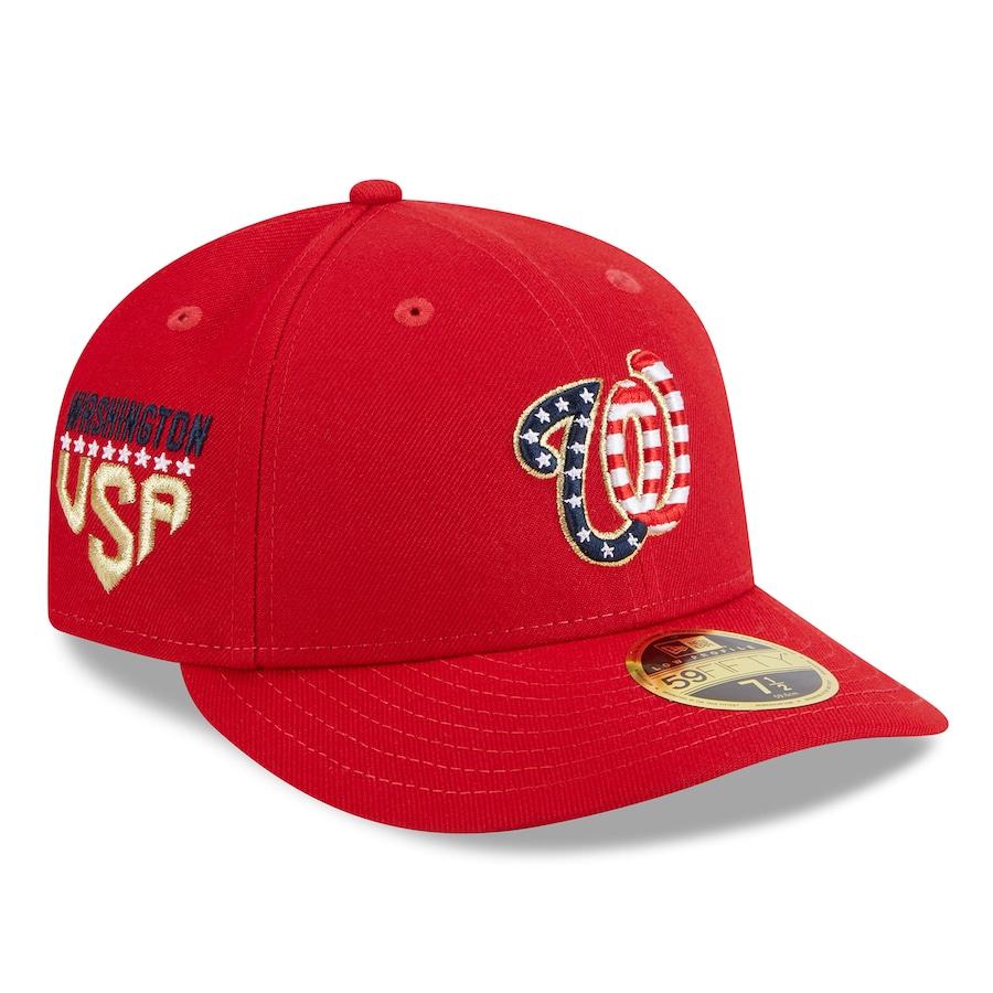 Washington Nationals New Era 2023 Fourth of July Low Profile 59FIFTY Fitted Hat - Red