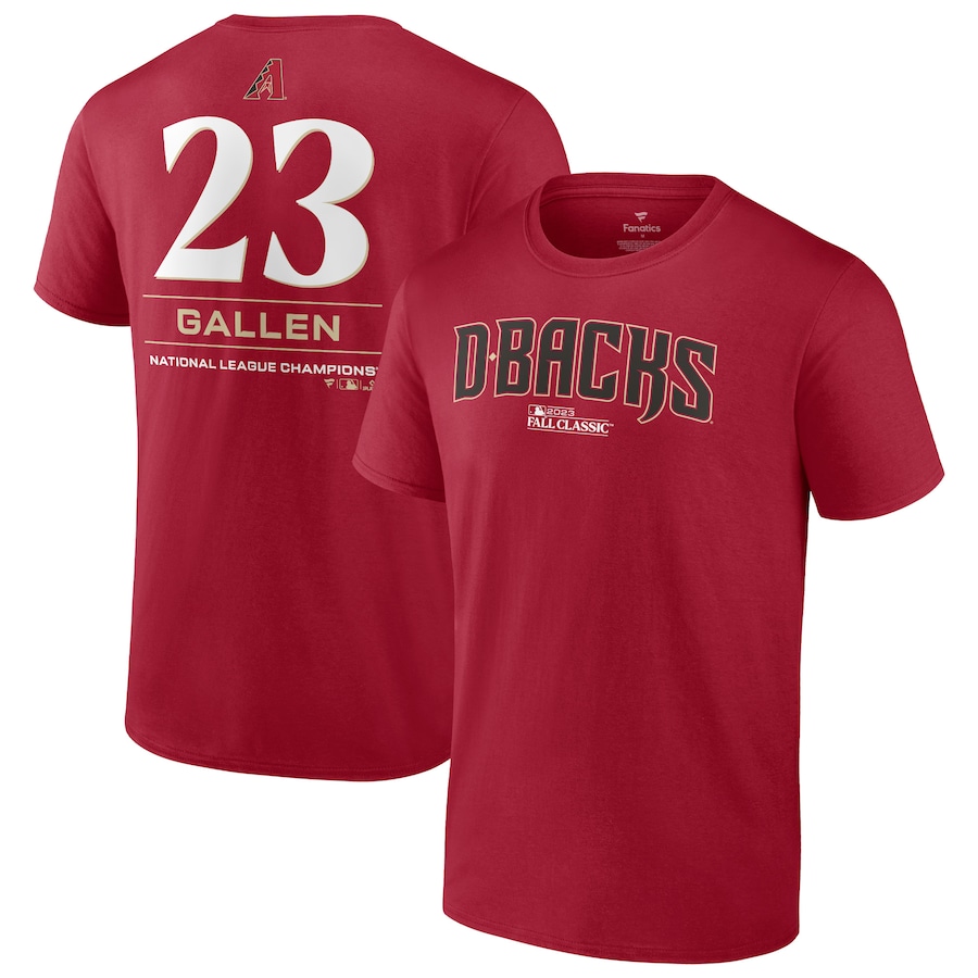 Zac Gallen Arizona Diamondbacks Fanatics Branded 2023 World Series Name & Number T-Shirt - Red