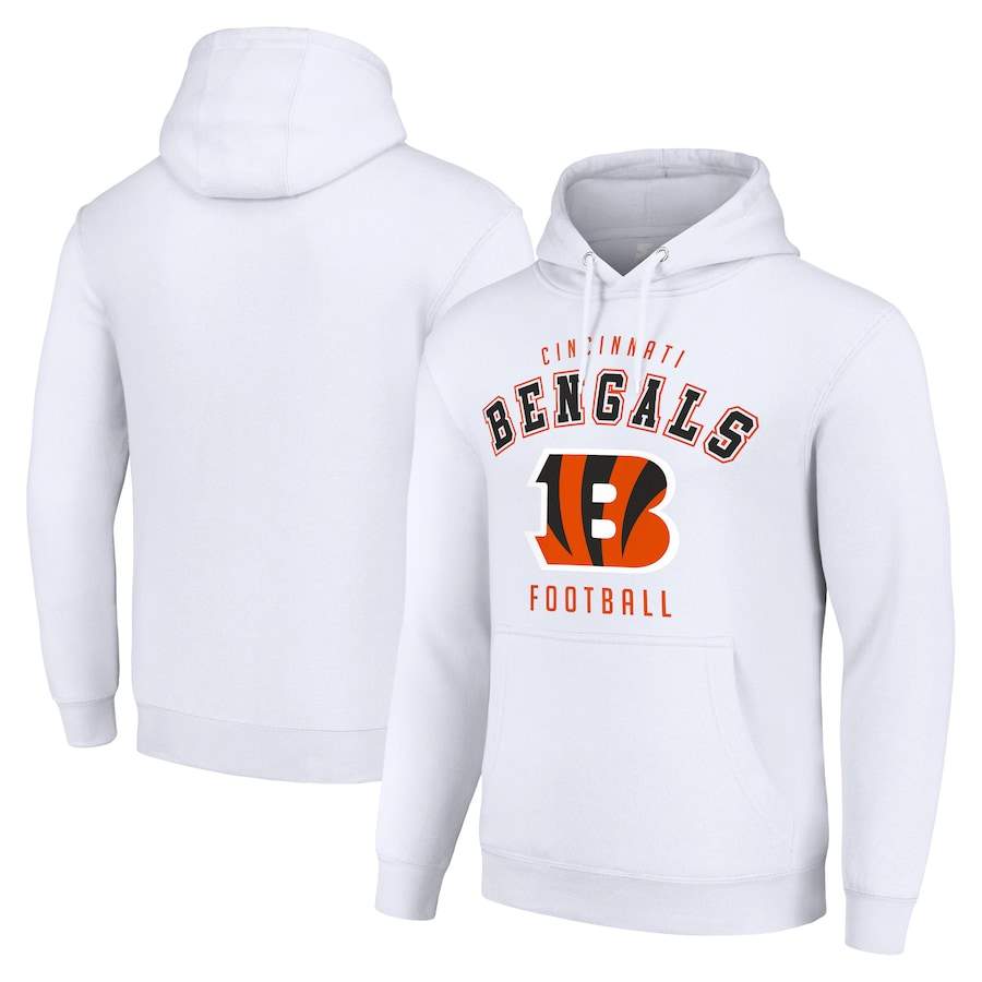 Cincinnati Bengals Starter Unisex Logo Pullover Hoodie - White
