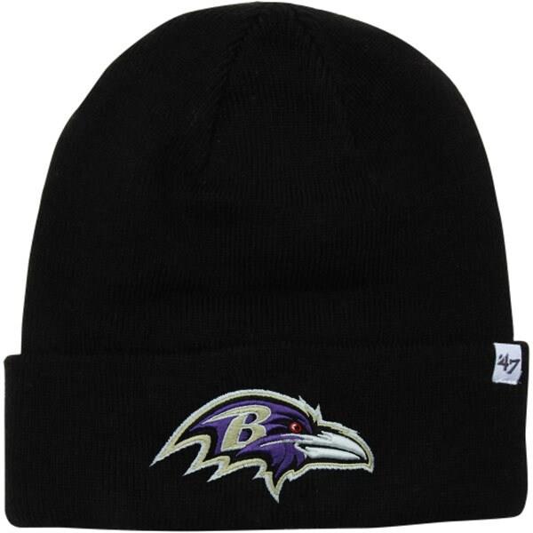 Baltimore Ravens '47 Brand Raised Cuffed Knit Hat - Black
