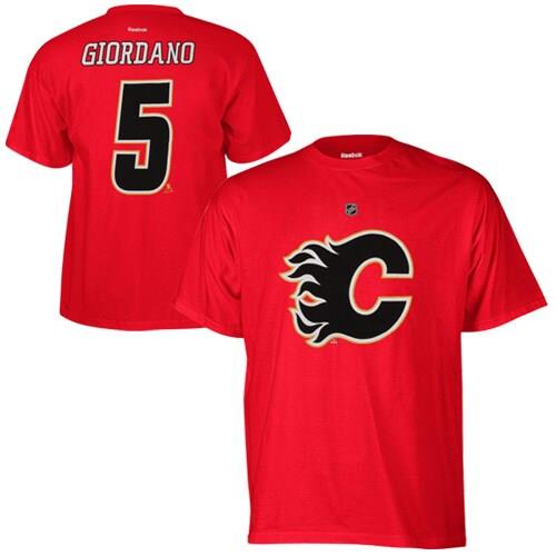 Mark Giordano Calgary Flames Reebok Name and Number Player T-Shirt - Red