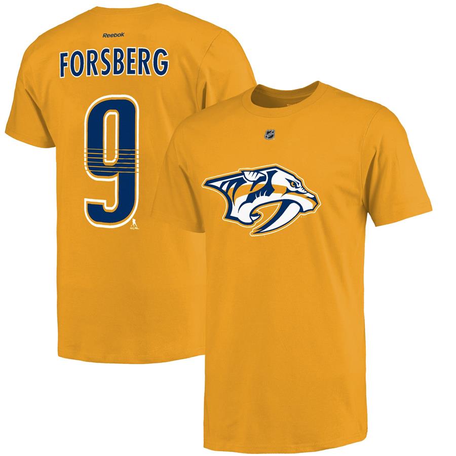 Filip Forsberg Nashville Predators Reebok Name and Number T-Shirt - Gold