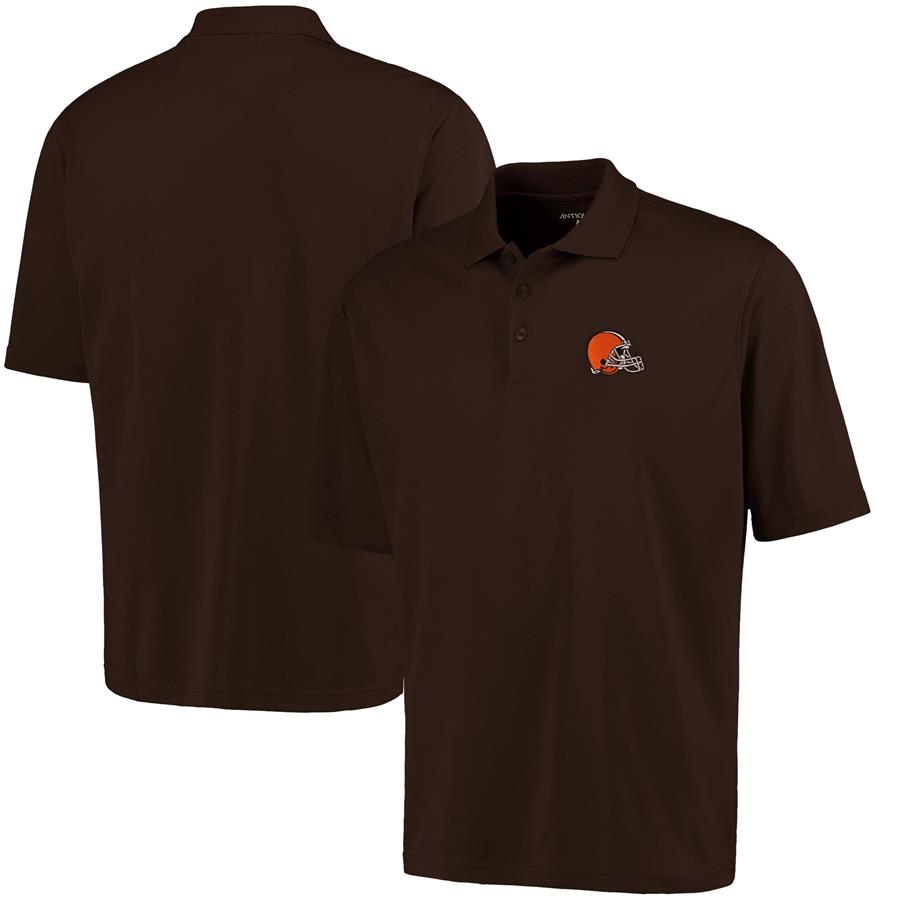 Cleveland Browns Antigua Pique Xtra-Lite Polo - Brown