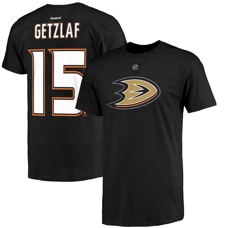 Ryan Getzlaf Anaheim Ducks Reebok Primary Logo Name & Number T-Shirt - Black