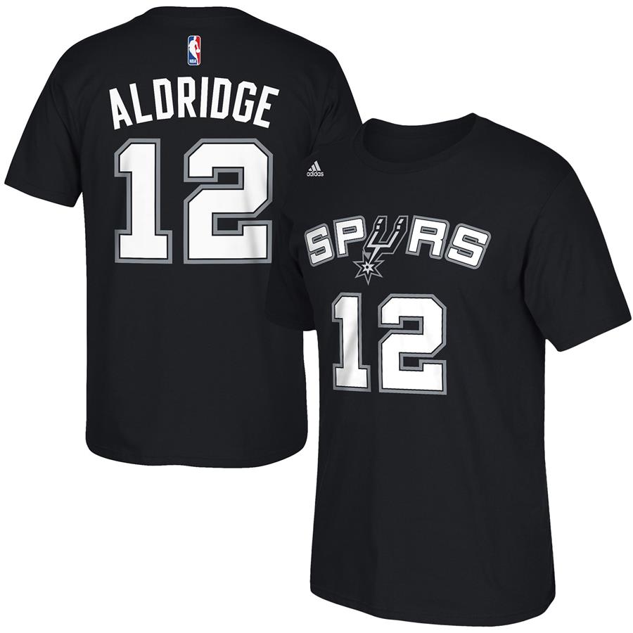 LaMarcus Aldridge San Antonio Spurs adidas Net Number T-Shirt - Black