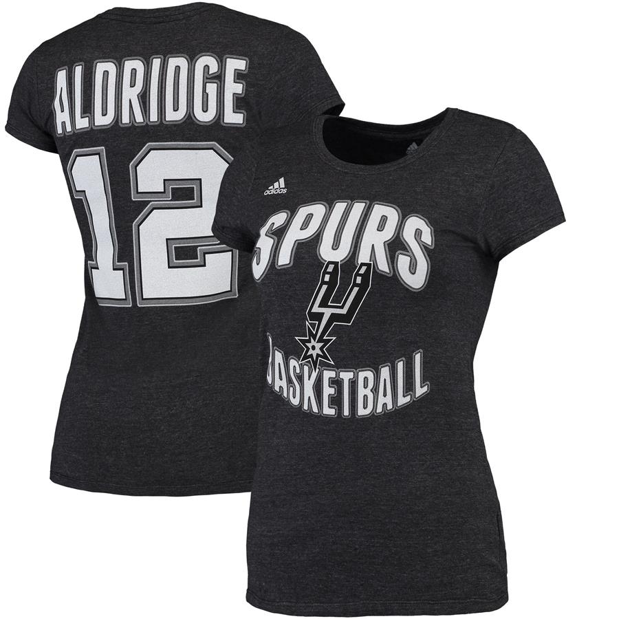 LaMarcus Aldridge San Antonio Spurs adidas Women's Name & Number T-Shirt - Black