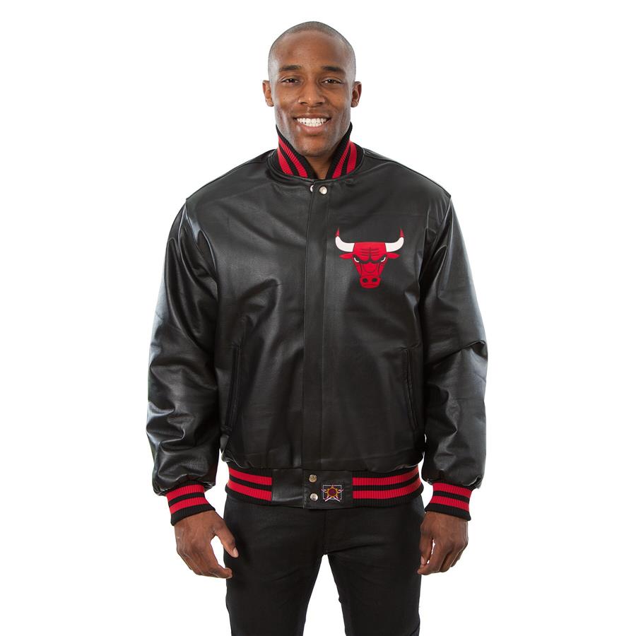 Chicago Bulls JH Design Domestic Team Color Leather Jacket - Black