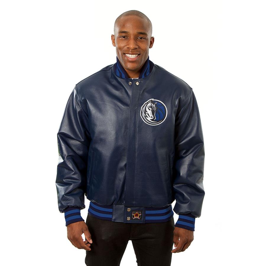 Dallas Mavericks JH Design Domestic Team Color Leather Jacket - Navy