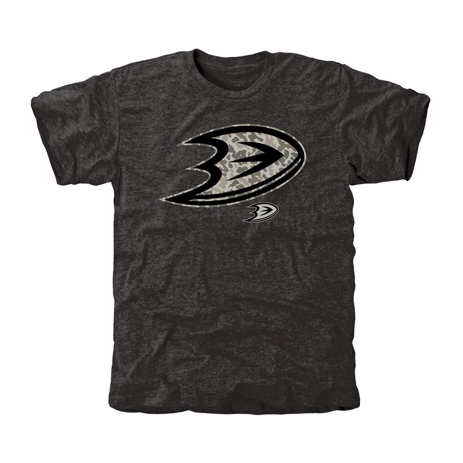 Men's Anaheim Ducks Black Rink Warrior Tri-Blend T-Shirt