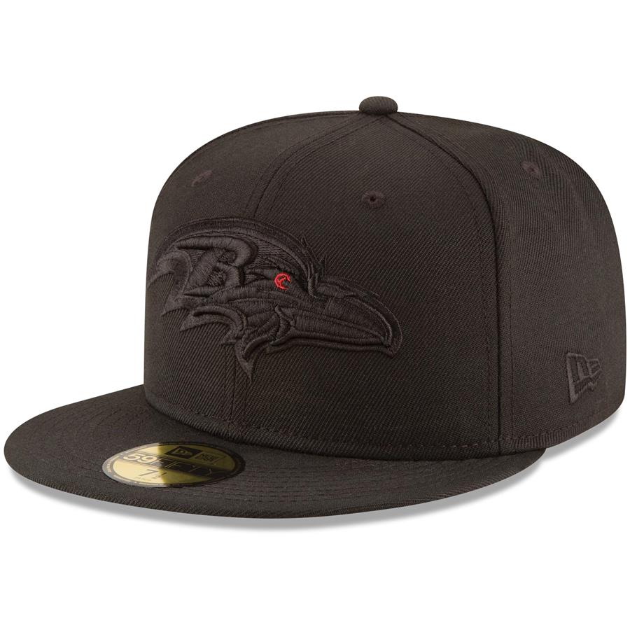 Baltimore Ravens New Era Black on Black 59FIFTY Fitted Hat