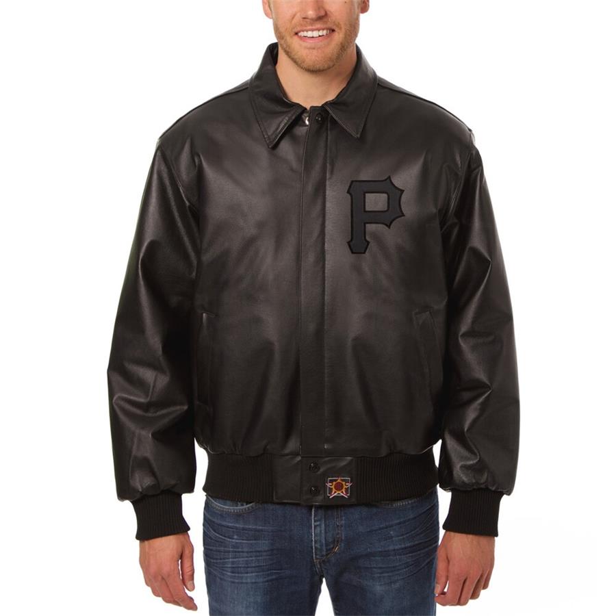 Pittsburgh Pirates JH Design Tonal Leather Jacket - Black