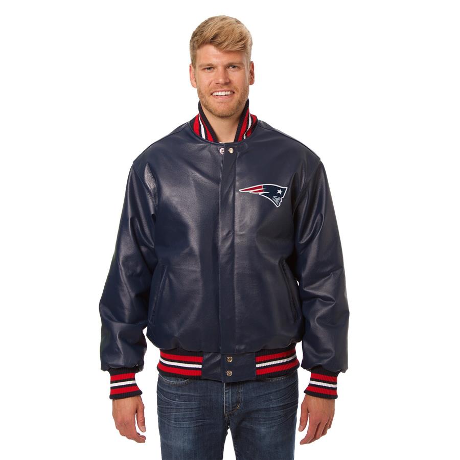New England Patriots JH Design Leather Jacket - Navy