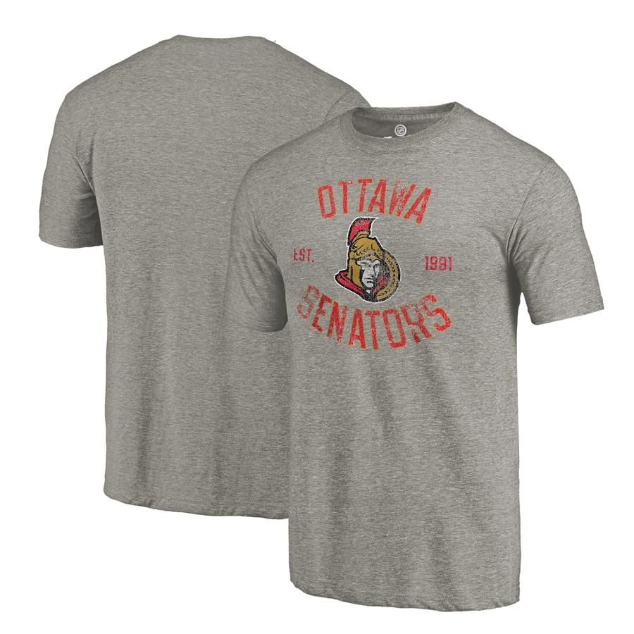 Ottawa Senators Heritage Tri-Blend T-Shirt - Ash