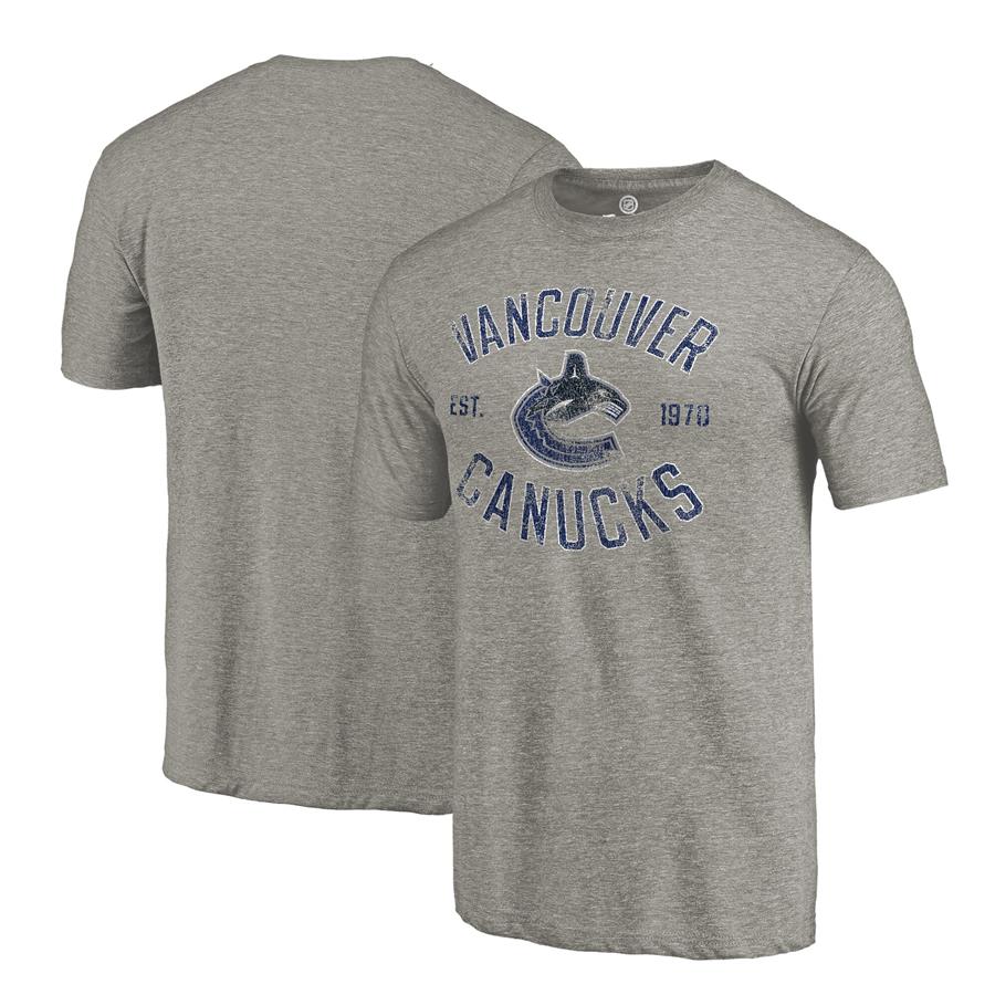 Vancouver Canucks Heritage Tri-Blend T-Shirt - Ash
