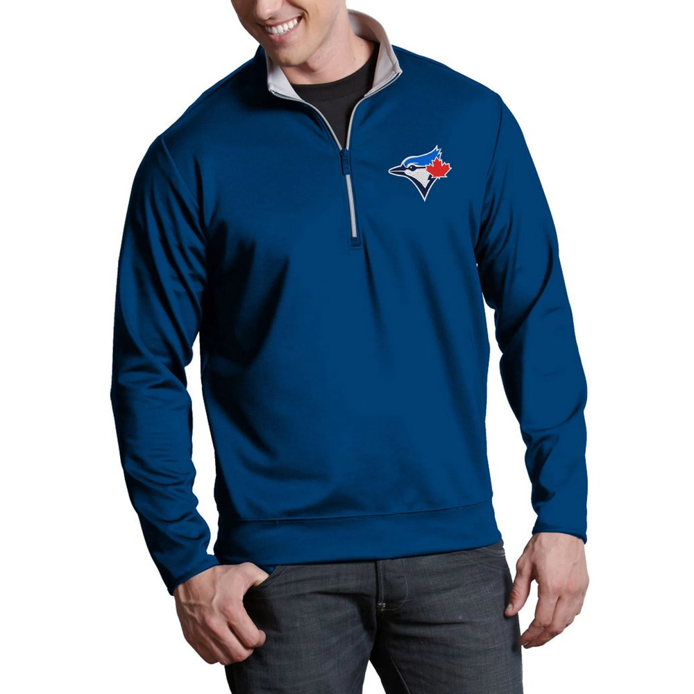 Toronto Blue Jays Antigua Leader Quarter-Zip Pullover Jacket - Royal -