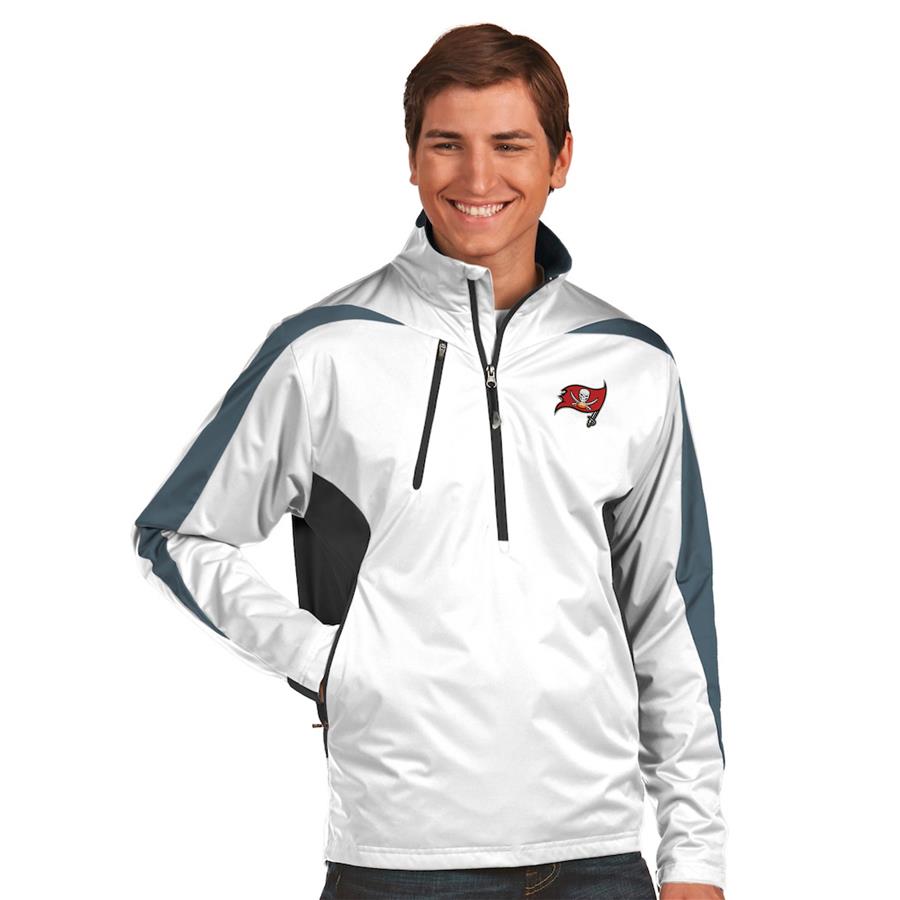 Tampa Bay Buccaneers Antigua Discover Desert Dry Xtra-Lite Half-Zip Jacket - White
