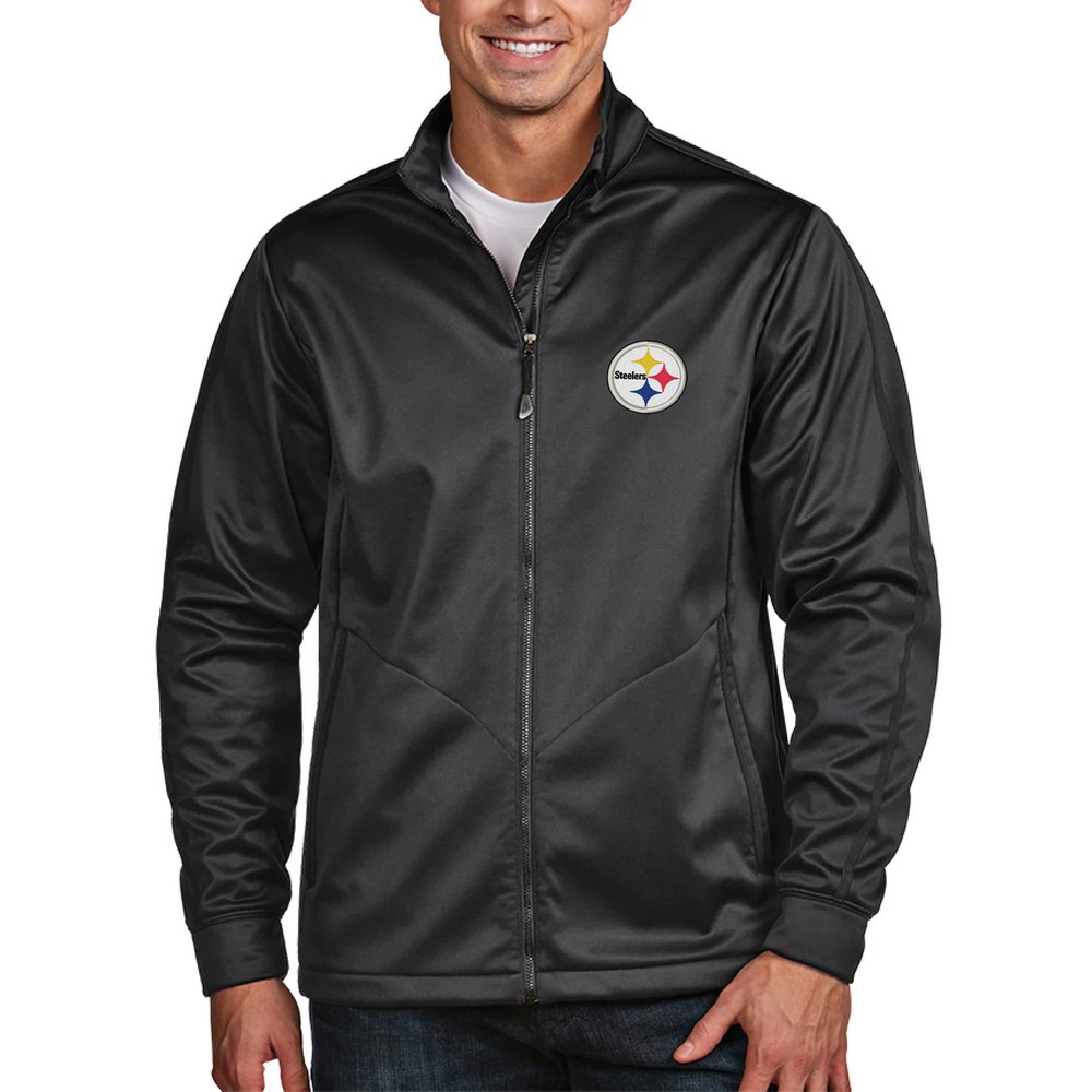 Pittsburgh Steelers Antigua Golf Full-Zip Jacket - Charcoal