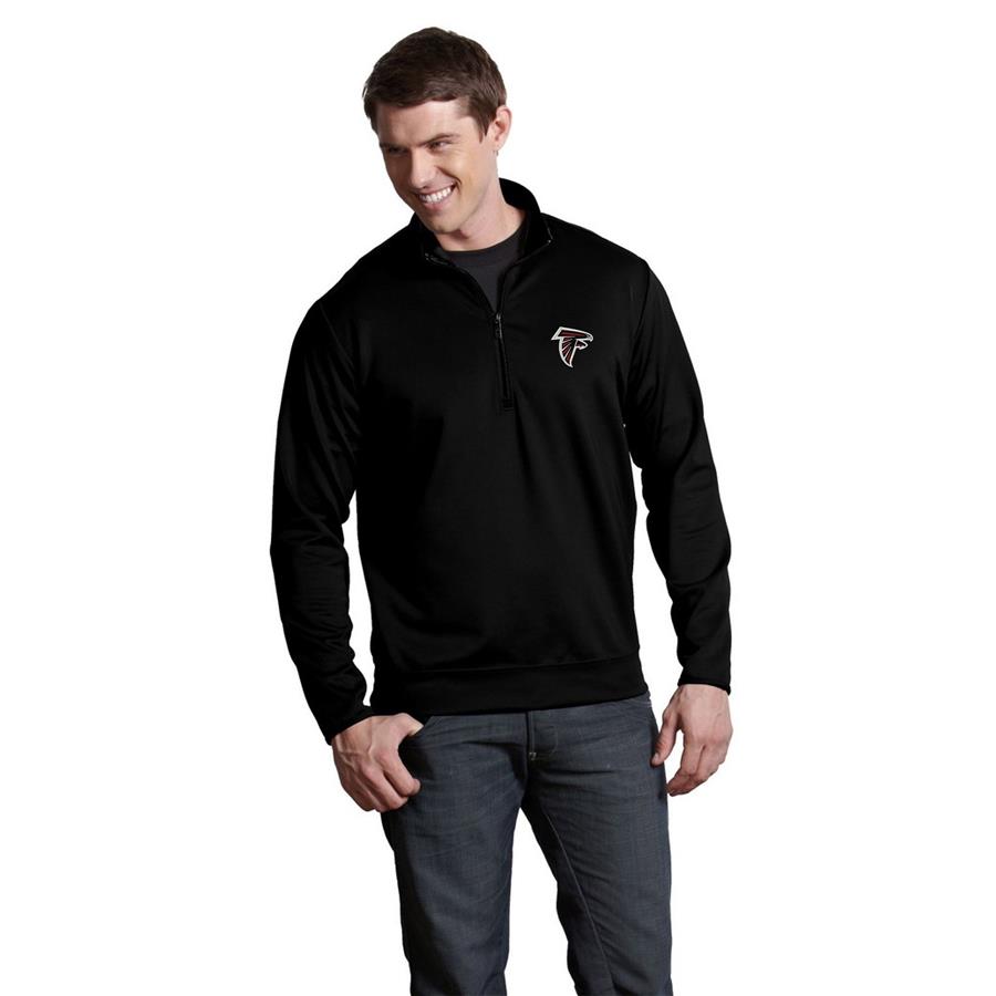 Atlanta Falcons Antigua Leader Quarter-Zip Pullover Jacket - Black