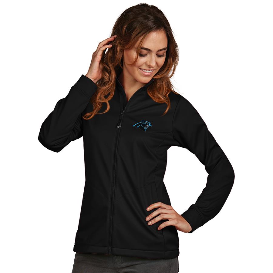 Carolina Panthers Women's Antigua Full-Zip Golf Jacket - Black