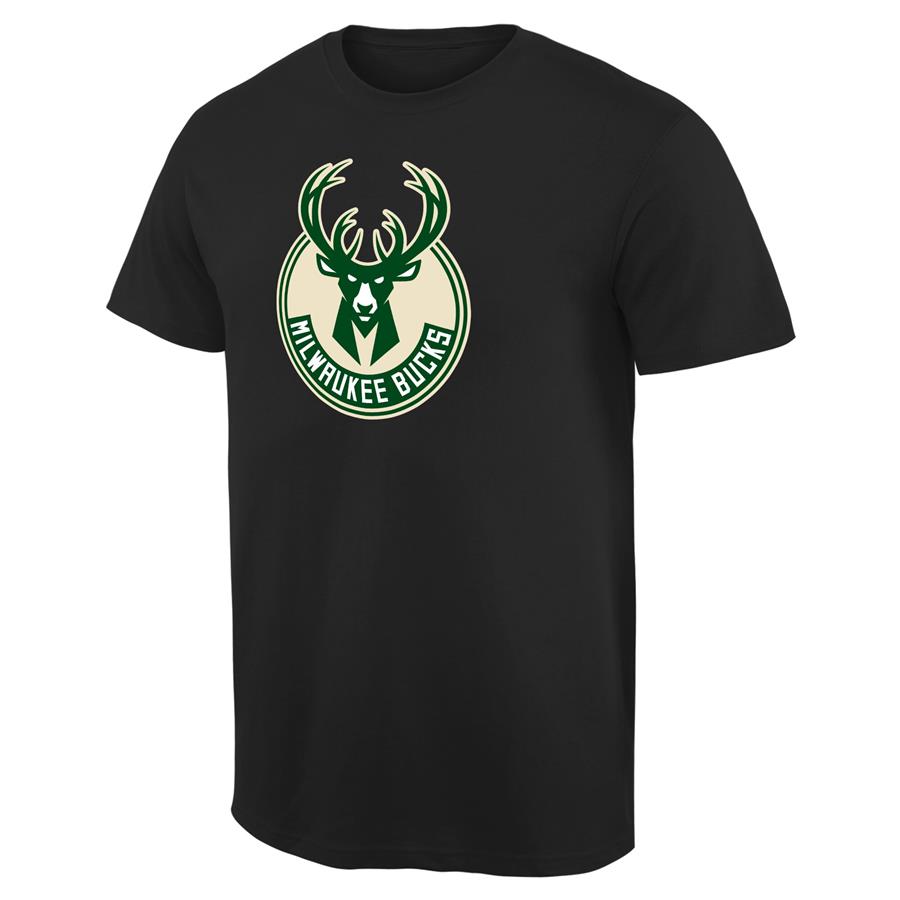 Milwaukee Bucks Primary Logo T-Shirt - Black