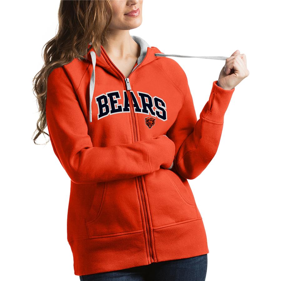 Chicago Bears Antigua Women's Victory Full-Zip Hoodie - Orange