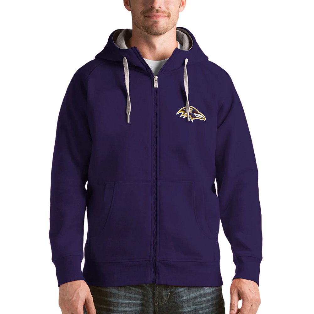 Baltimore Ravens Antigua Victory Full-Zip Hoodie - Purple