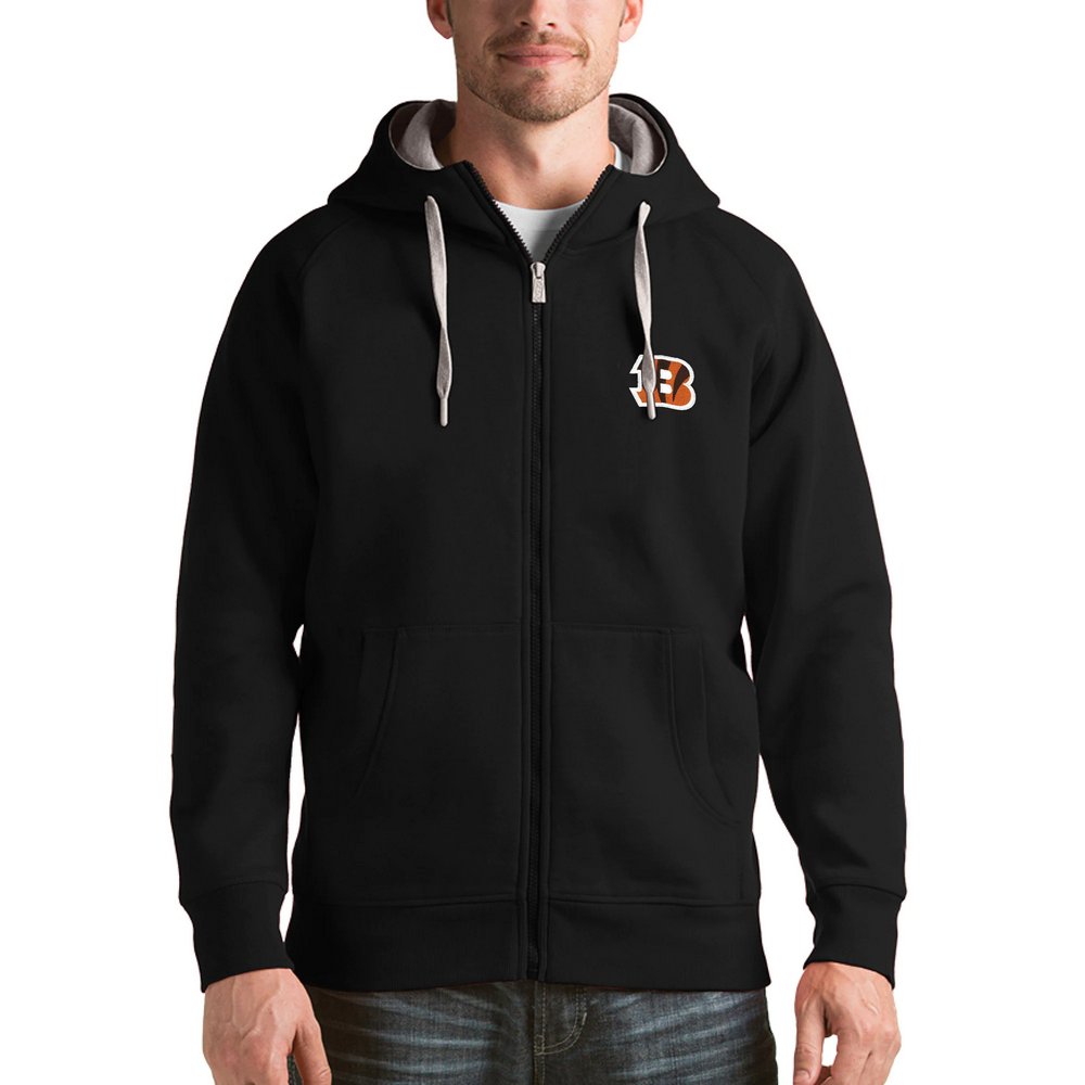 Cincinnati Bengals Antigua Victory Full-Zip Hoodie - Black