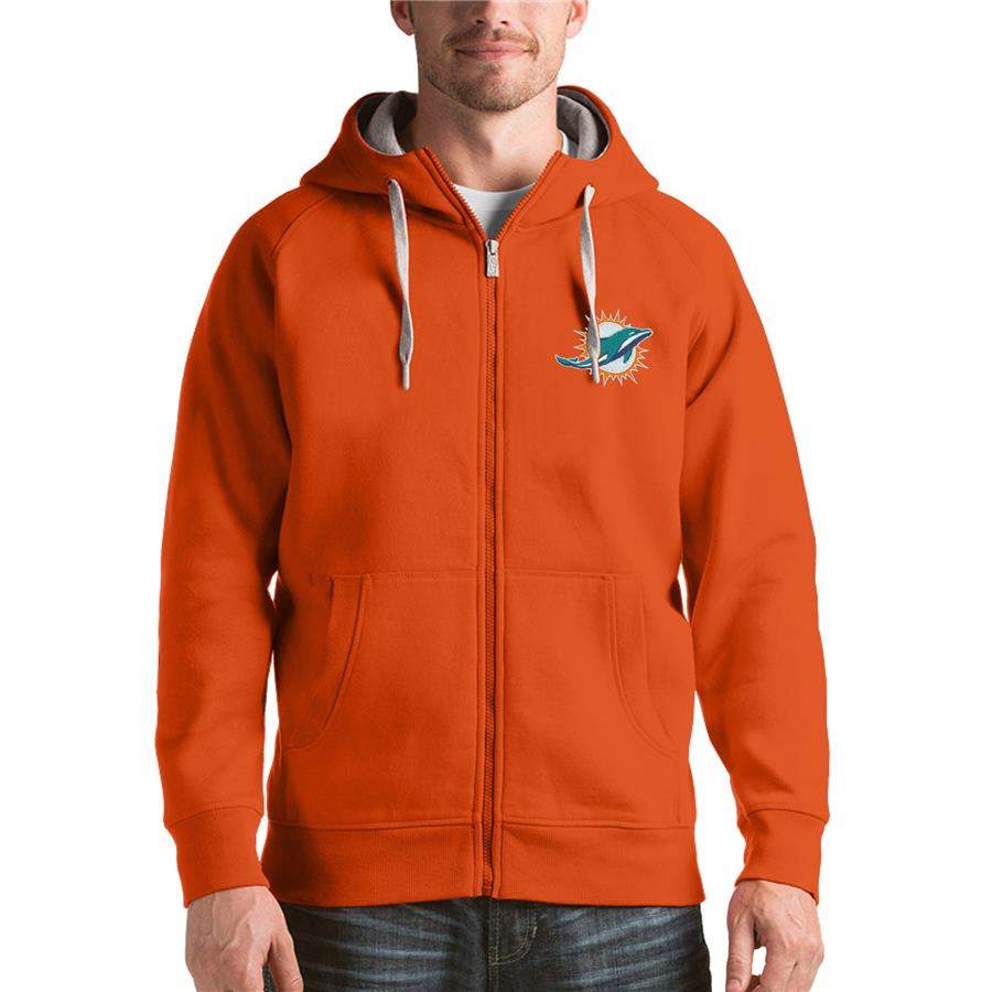 Miami Dolphins Antigua Victory Full-Zip Hoodie - Orange