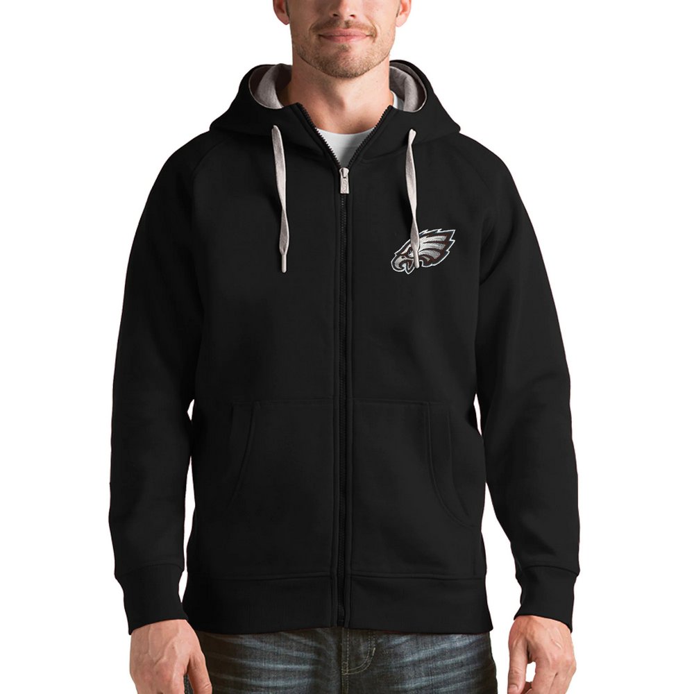 Philadelphia Eagles Antigua Victory Full-Zip Hoodie - Black