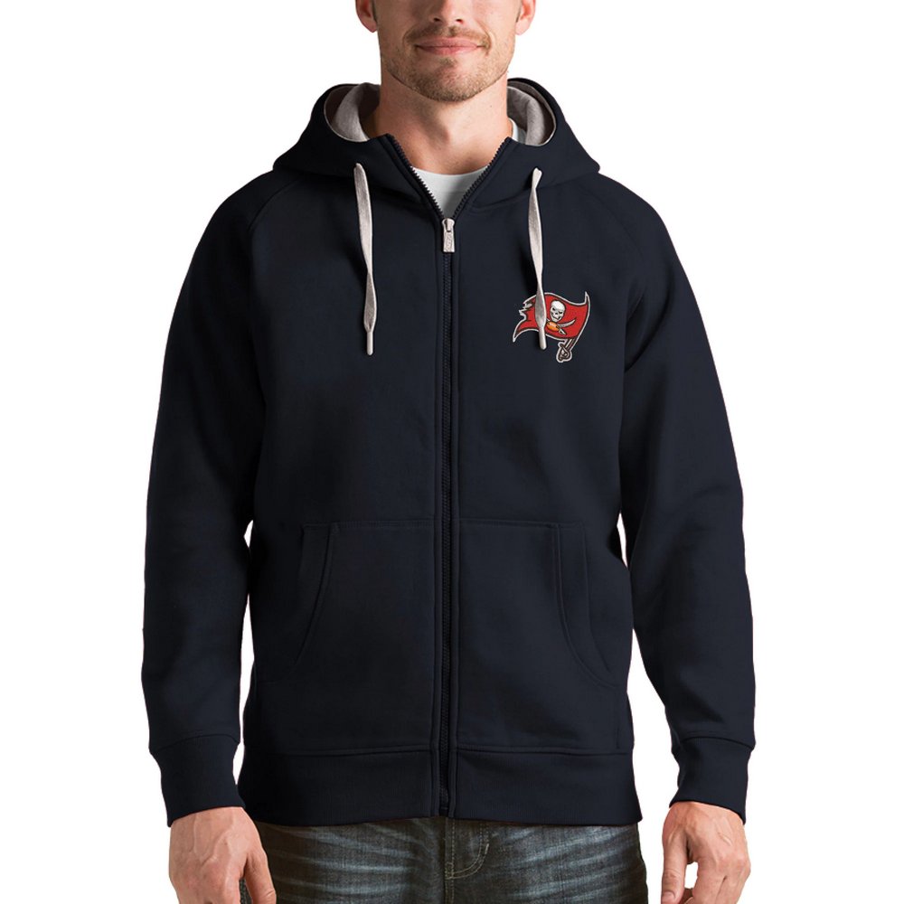 Tampa Bay Buccaneers Antigua Victory Full-Zip Hoodie - Charcoal