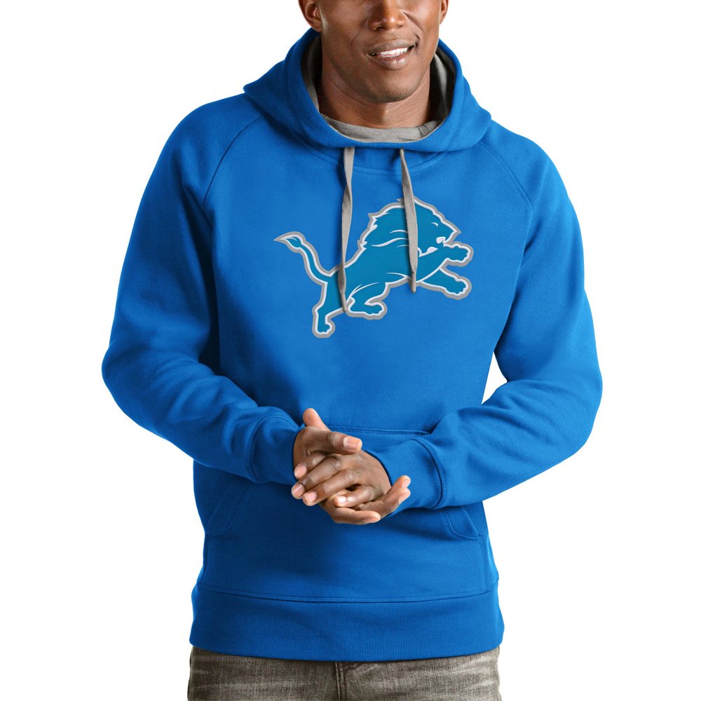 Detroit Lions Antigua Victory Pullover Hoodie - Blue