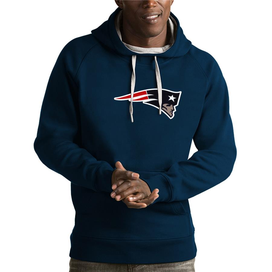 New England Patriots Antigua Victory Pullover Hoodie - Navy