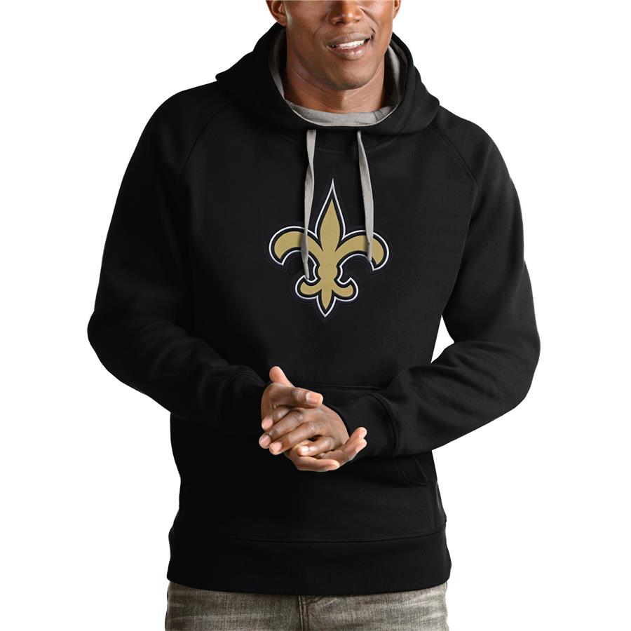 New Orleans Saints Antigua Victory Pullover Hoodie - Black