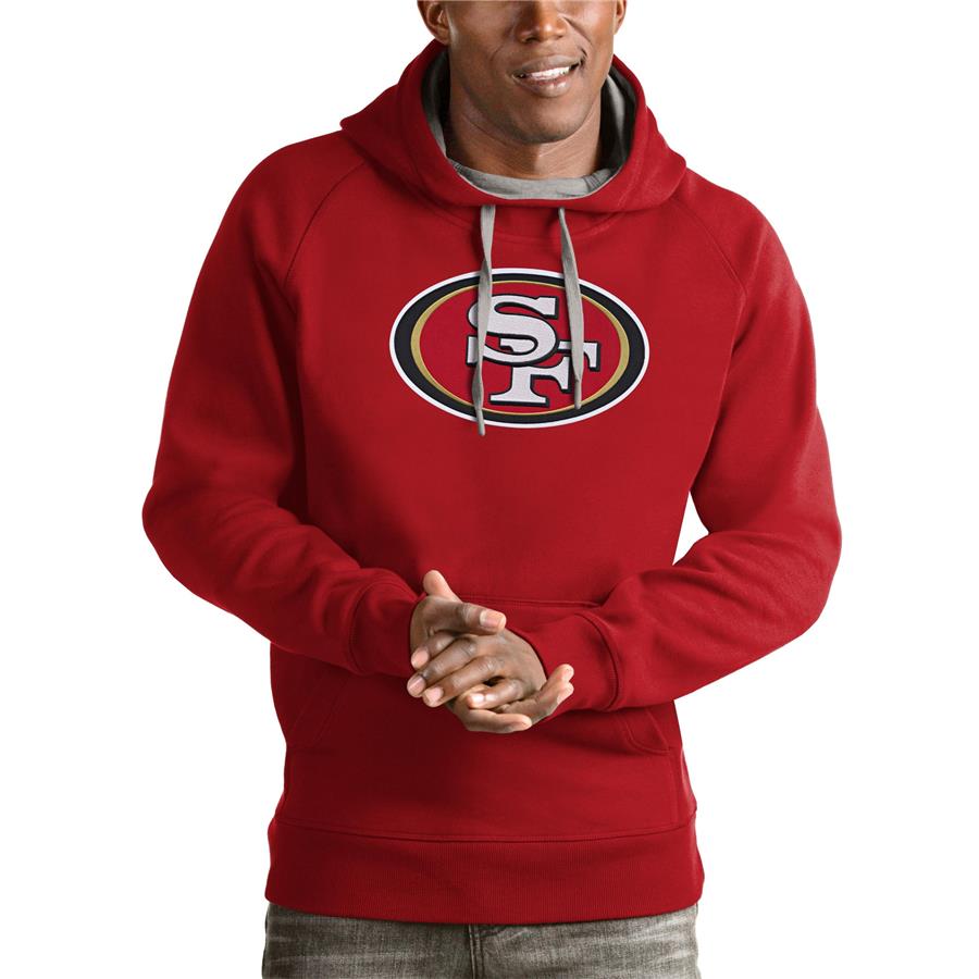 San Francisco 49ers Antigua Victory Pullover Hoodie - Scarlet