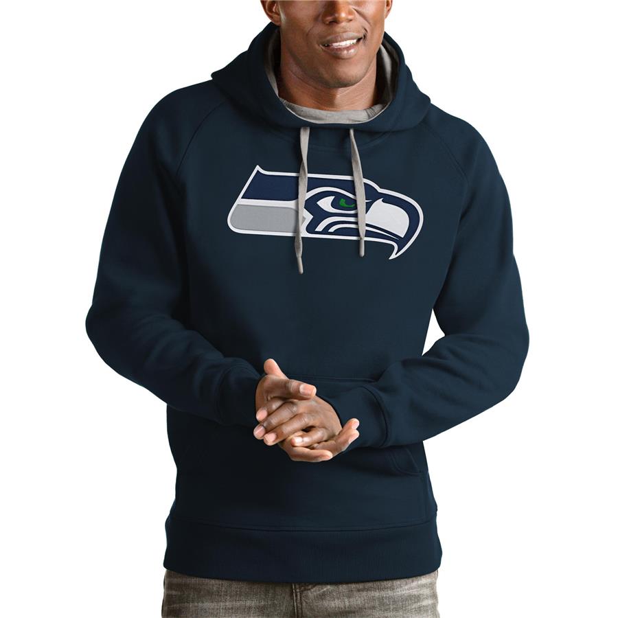 Seattle Seahawks Antigua Victory Pullover Hoodie - College Navy